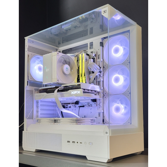 Komputer do gier Prism AMD Ryzen 5 9600X 32GB DDR5 RX 9060 XT 16GB 1TB 650W  W11Pro biała